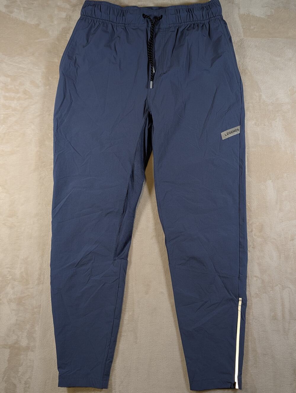 Legends Mens Medium Blue Carson Performance Track Pants Ankle Zip Joggers